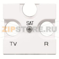 Накладка для TV/R/SAT розетки, двухмодульная, альпийский белый ABB 608.40
