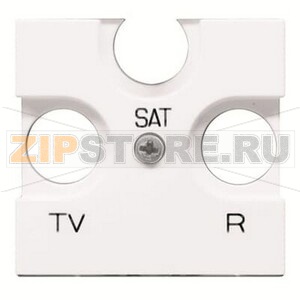 Накладка для TV/R/SAT розетки, двухмодульная, альпийский белый ABB 608.40 