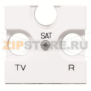 Накладка для TV/R/SAT розетки, двухмодульная, альпийский белый ABB 608.40 