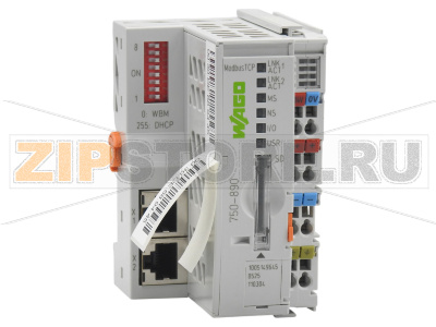 Контроллер Modbus TCP; 4-е поколение; 2 x ETHERNET, слот для карт SD; светло-серые Wago 750-890 