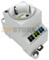 Switchgear cabinet outlet; for DIN-rail and screw mounting; for plug, type F, CEE 7/4 (Schuko); common in DE, NL, AT; with LED status indicator; with Push-in Cage Clamp double connection; light gray Wago 709-581