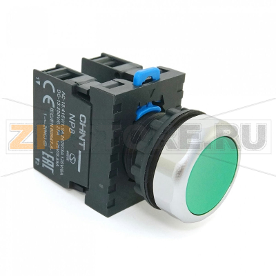 Кнопка управления 24 В, 1НО, IP65, зеленая Chint NP8-10BND 
