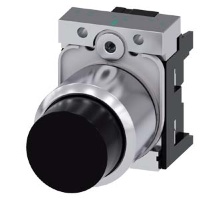 АКТУАТОР КНОПКИ С ВЫСОКИМ ФРОНТАЛЬНЫМ КОЛЬЦОМ (12MM), 22MM, КРУГЛ., МЕТАЛЛ, КНОПКА ЧЁРНАЯ ВЫСТУПАЮЩАЯ, БЕЗ ФИКСАЦИИ, С ДЕРЖАТЕЛЕМ, С ГРАВИРОВКОЙ ЛАЗЕРОМ, НОМЕРА СИМВОЛОВ В СООТВ. С  ISO7000 ИЛИ IEC60417 Siemens 3SU1250-0FB10-0AA0-Z&nbsp;Y13