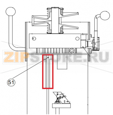 Tirante sollevamento vasca Sigma BM 30              Tirante sollevamento vasca Sigma BM 30Запчасть на сборочном чертеже под номером: 51Название запчасти Sigma на итальянском языке: Tirante sollevamento vasca Sigma BM 30