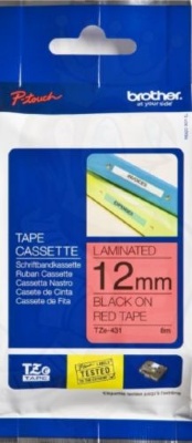 Самоклеящаяся непрерывная ламинированная лента Brother черн/красн (шир. 12 мм) 