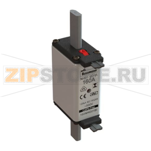 Предохранитель, 160 A, AC 500 В, 120 кА, NH01, gL/gG, IEC Eaton NH FUSE 160A 500V GL/GG SIZE 01 