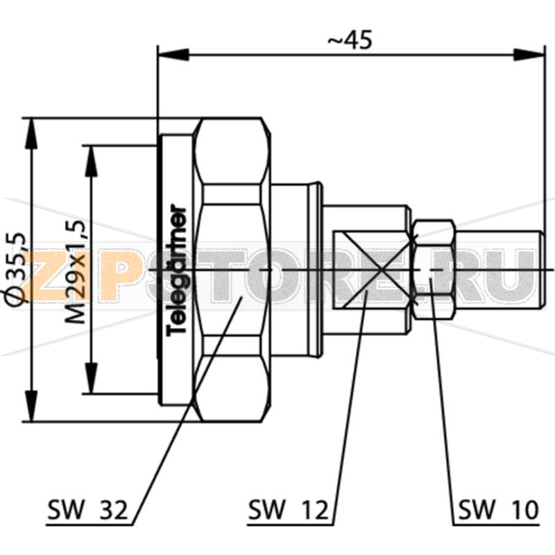 Разъем DIN 7-16, 50 Ом, 1 шт Telegärtner J01120C0070 