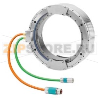 SIMOTICS T высокомоментный электродвигатель components 3-phase synchronous motor; external cooling jacket; axial cable outlet; Power cable 0.6 m with connector size 1; signal cable 0.4 m with M17 connector; diameter 310 mm; Length 140 mm; max. torque 878
