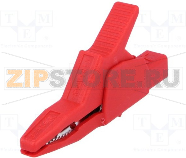 Зажим 30 мм, 34 A, 300 В, тип: крокодил, красный Hirschmann AK 2 B 2540 RT 