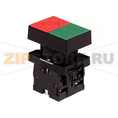 Кнопка двойная 230 В, 1НО+1НЗ, IP40 Chint NP2-EL8325 