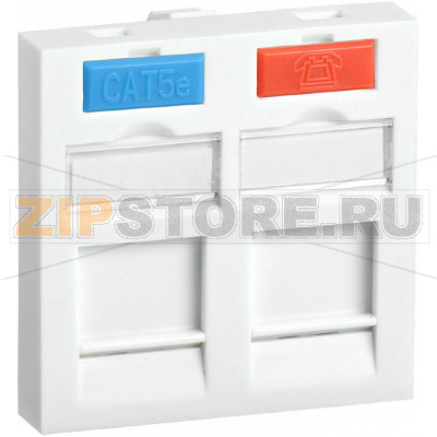 вставка 45х45 мм, для 2 модулей Keystone Jack, используется для монтажа в кабель-канал и установки в нее модуля Keystone Jack 