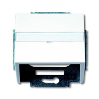 Накладка с суппортом для коммуникационных разъёмов и цоколей, альпийский белый ABB 1327.20