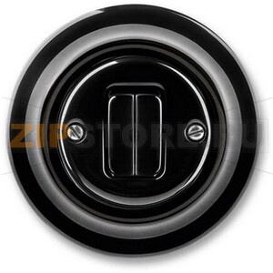 Выключатель кнопочный, двухклавишный, чёрный фарфор ABB 2CHK598734C4301 