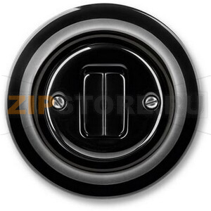 Выключатель кнопочный, двухклавишный, чёрный фарфор ABB 2CHK598734C4301 