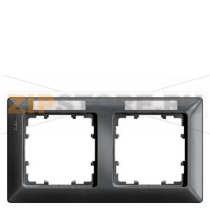 DELTA LINE ЧЕРНЫЙ МЕТАЛЛИК РАМКА 2-МЕСТНАЯ 151X80MM ГОРИЗОНТАЛЬНАЯ С ПОЛЕМ ДЛЯ НАДПИСИ Siemens 5TG2552-7 