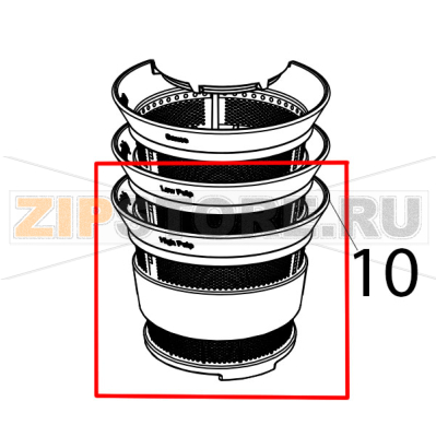 Basket high pulp KitchenAid 5KVJ0111ECA Basket high pulp KitchenAid 5KVJ0111ECAЗапчасть на деталировке под номером: 10