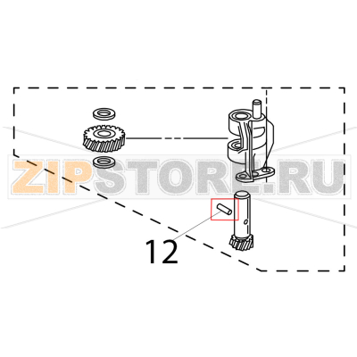 Pin (worm gear) KitchenAid 5K45SSEWH Pin (worm gear) KitchenAid 5K45SSEWHЗапчасть на деталировке под номером: 12