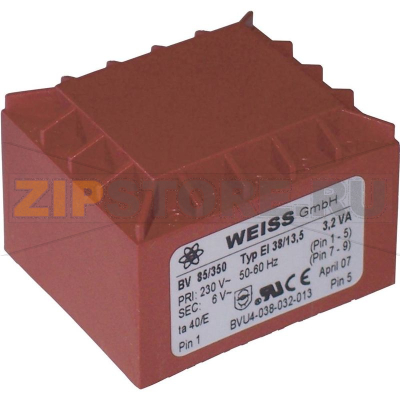 Трансформатор PCB 1x230 В, 1x24 В/AC, 3.20 ВА, 133 мА Weiss Elektrotechnik 85/355 