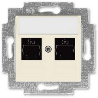 Розетка компьютерная, 2хRJ45, слоновая кость ABB 2CHH295118A6017