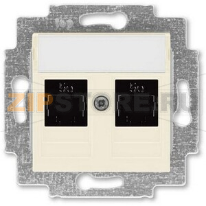 Розетка компьютерная, 2хRJ45, слоновая кость ABB 2CHH295118A6017 