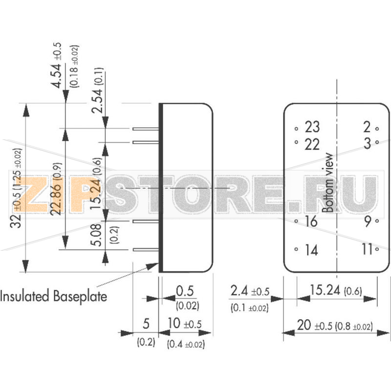 Преобразователь DC/DC, печатный монтаж, 5 V/DC, ±15 V/DC, 200 mA, 6 W Traco Power TEN 5-0523 
