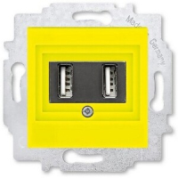 USB-розетка двойная, жёлтая ABB 2CHH290040A6064