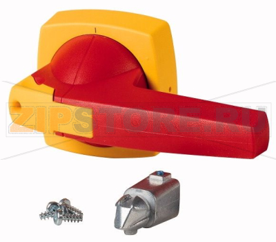 Рукоять D-типа, монтаж на дверь, под ось 12х12, красно-желтая Eaton K4DR/P 