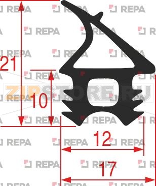 GASKET FOR OVEN DOOR 685x405 mm 