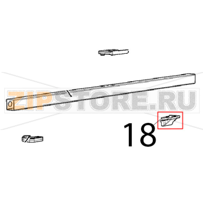 Upper and lower glass support Unox XVC 205E Upper and lower glass support Unox XVC 205EЗапчасть на деталировке под номером: 18