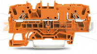 2-conductor through terminal block; 2.5 mm; with test option; same profile as 2-conductor disconnect terminal block; side and center marking; for DIN-rail 35 x 15 and 35 x 7.5; Push-in CAGE CLAMP®; 2,50 mm; orange Wago 2002-1602