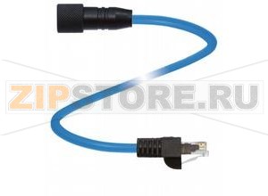 Соединитель линии передачи данных Connection cable V19-G-3M-PUR ABG-V45X-G Pepperl+Fuchs Описание оборудованияConnecting cable, M12 to RJ-45, PUR cable 8-pin