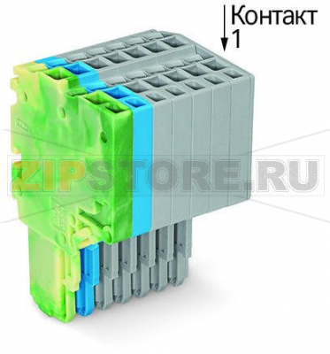 2-проводная розетка; 1,5; 8-пол.; 1,50 mm; желто-зеленые,синие,серые Wago 2020-208/000-039 