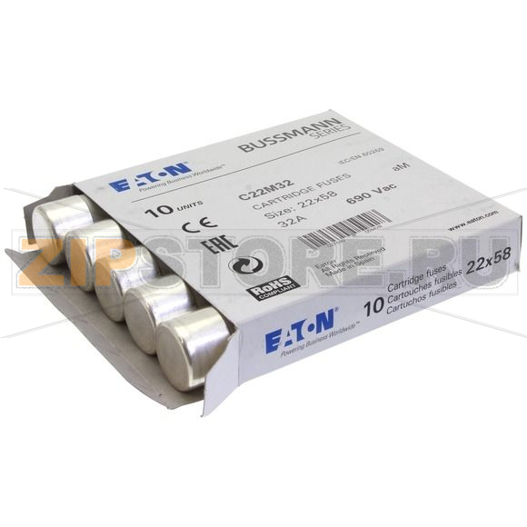 Предохранитель, 32 A, AC 690 В, 80 кА, 22x58 мм, aM, IEC Eaton CYLINDRICAL FUSE 22x58 32A AM 69 