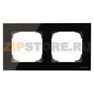 Рамка двухместная, стекло чёрное ABB 2CLA857200A3101 