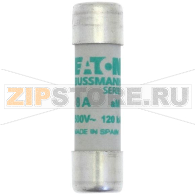 Предохранитель, 8 A, AC 500 В, 120 кА, 10x38 мм, aM, IEC Eaton CYLINDRICAL FUSE 10x38 8A AM 500 