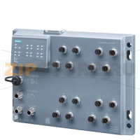 SCALANCE XP216EEC, managed IE switch, with railway approval IEC 62443-4-2 certified; (EN 50155, EN45545); 12x 10/100 Mbps M12 ports, 4x 10/100/1000 Mbps M12 ports IP65, LED diagnostics, error signaling contact, redundant power supply, PROFINET IO device,