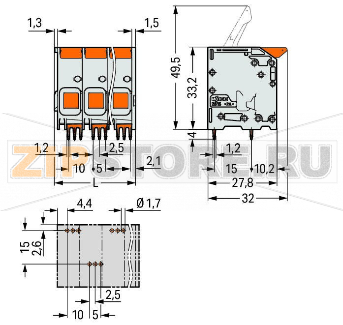 Клемма на печатную плату; рычаг; 16 мм; Шаг контактов 10 мм; 5-пол.; Push-in CAGE CLAMP®; 16,00 mm; серые Wago 2616-1105/020-000 Клеммные?колодки?с?зажимами?Push-in CAGE CLAMP®,?приводимыми?в?действие?при?помощи?нажимных?кнопокЗажим одножильных проводников и тонкожильных проводников с наконечниками путем вставкиНажимные кнопки, открывающие зажим с минимальными усилиями, для простого подключения / извлечения тонкопроволочных проводниковУдобный монтаж без использования инструментовИсполнения с тестовыми разъемами и разделителями и без нихДоступны исполнения с индивидуальным внутренним объединением (заводская сборка), например, объединение с заземляющим проводом...