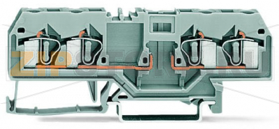 4-conductor carrier terminal block; for DIN-rail 35 x 15 and 35 x 7.5; 4 mm; CAGE CLAMP®; 4,00 mm; gray Wago 281-656 Примечание:Terminating Aluminum ConductorsWAGO spring clamp terminal blocks are suitable for solid aluminum conductors up to 4 mm?/12 AWG if WAGO “Alu-Plus” Contact Paste is used for termination.“Alu-Plus” Contact Paste Advantages:Automatically destroys the oxide film during clamping.Prevents fresh oxidation at the clamping point.Prevents electrolytic corrosion between aluminum and copper conductors (in the same terminal block).Provides long-term protection against corrosion....