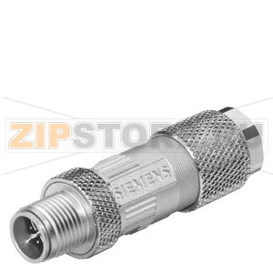 Разъем IE FC M12 Plug PRO 4X2 М12 (прочн. металлическим корпус). С осевым выводом кабеля (X-кодировкой)  8шт. в уп. Siemens 6GK1901-0DB30-6AA8 