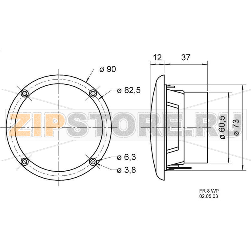 Динамик 15-25 Вт, 100-20 000 Гц, 8 Ом, белый Visaton FR 8 WP 