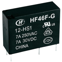 Реле электромагнитное 24 В/DC, 10 А, 1 шт Hongfa HF46F-G/024-HS1