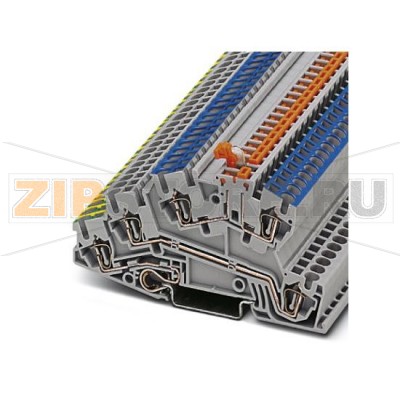 Монтажные многоярусные клеммы Phoenix Contact STI 2,5-PE/L/NTB Пружинный зажим, Сечение:  0,08 мм² - 4 мм², AWG: 28 - 12, Ширина: 5,2 мм, Цвет: cерый, Тип монтажа: NS 35/7,5, NS 35/15.Минимальный заказ: 50 шт.Упаковка: 50 шт.