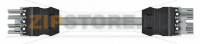 pre-assembled interconnecting cable; Eca; Socket/plug; 4-pole; Cod. B; Control cable 4 x 1.5 mm; 3 m; 1,50 mm; gray Wago 771-9994/006-303
