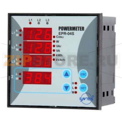 Счетчик электроэнергии 10-300 В/AC, 45-65 Гц, 96x96 мм Entes EPR-04-96 