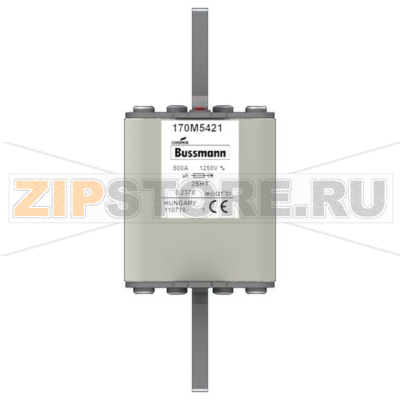 Предохранитель, 500 A, AC 1250 В, 100 кА, size 2, 59x59x150 мм, aR, IEC Eaton FUSE 500A 1250V 2 