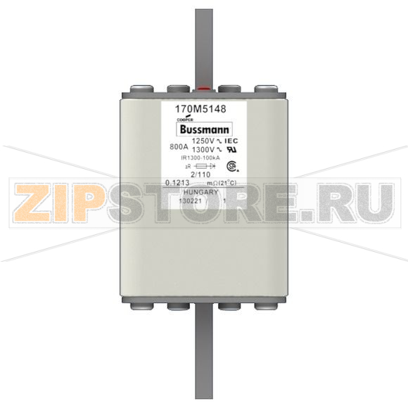 Предохранитель, 900 A, AC 1100 В, 100 кА, size 2, 61x75x138 мм, aR, DIN, IEC Eaton FUSE 900A 11 