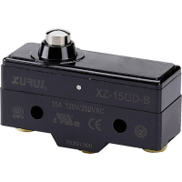 Микропереключатель 250 В/AC, 15 А, 1 x вкл/вкл, с фиксацией, 1 шт TRU Components XZ-15GD-B