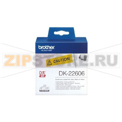 пленочная клеящаяся лента, чёрный на жёлтом, 62мм x 15.24м 