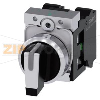 ПОВОРОТНЫЙ ПЕРЕКЛЮЧАТЕЛЬ С ВОЗМОЖНОСТЬЮ ПОДСВЕТКИ, 22MM, КРУГЛЫЙ, МЕТАЛЛИЧЕСКИЙ ГЛЯНЦЕВЫЙ, КОРОТКАЯ ЧЁРНАЯ РУКОЯТКА С БЕЛОЙ ВСТАВКОЙ, 3 КОММУТАЦИОННЫХ ПОЛОЖЕНИЯ I>O <II, КОНТАКТЫ МГНОВЕННОГО ДЕЙСТВИЯ, УГОЛ ПЕРЕКЛЮЧЕНИЯ 2X45 ГРАД., 10:30H/12H/13:30H, С ДЕР