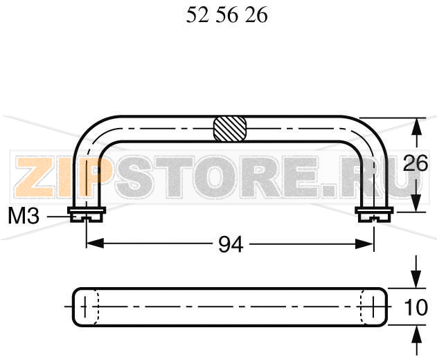 Ручка переносная 104x26 мм, черная, 1 шт TRU Components TC-94104 SW2031 